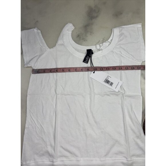 NWT Bobi Los Angeles One Shoulder Cutout Tee in Lightweight Jersey White Size S - Picture 5 of 6